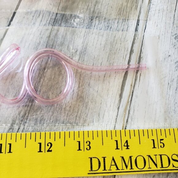 NWT - (Set of 2) XOXO Clear Pink Straws - Picture 4 of 4